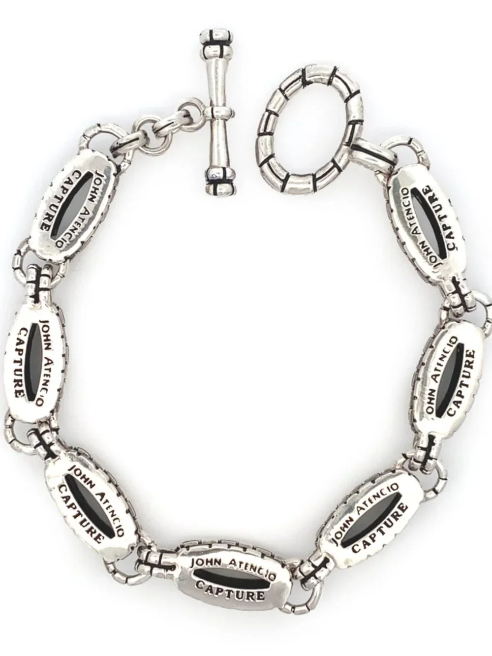 Vintage Sterling Silver and 18ky Gold John Atencio Capture Toggle Bracelet